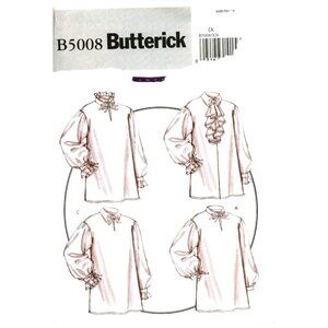 Butterick B5008 Vintage Inspired Ruffled Collar Blouse Sewing Pattern Sizes XL-X